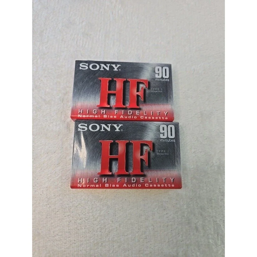 SONY HF High Fidelity Normal Bias Blank Audio Cassette Tapes 90 Minute SEALED x2